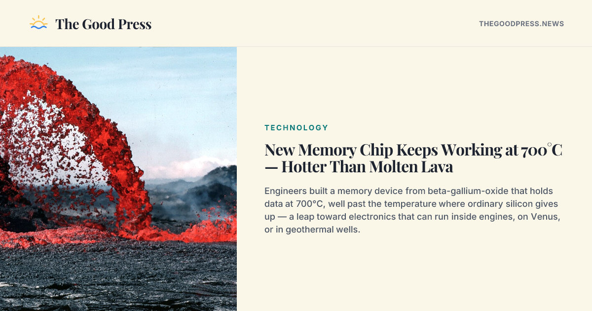 New Memory Chip Keeps Working at 700°C — Hotter Than Molten Lava — The ...