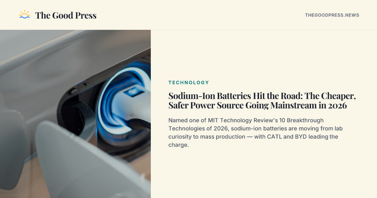 Sodium-Ion Batteries Hit the Road: The Cheaper, Safer Power Source ...